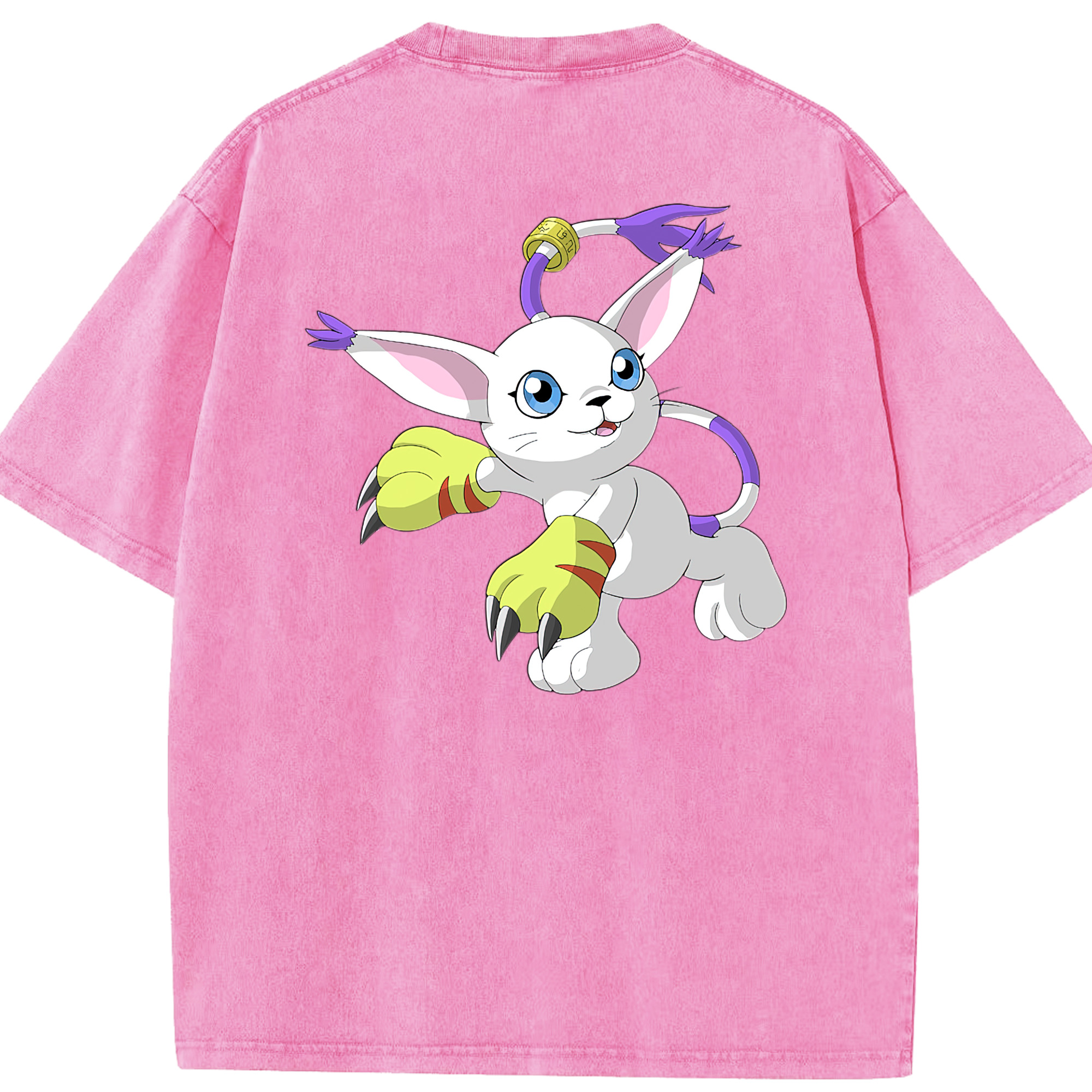（画像用） Digimon デジタルモンスター/デジモン 綿100% ヴィンテージ風 半袖Tシャツ（背面プリント）